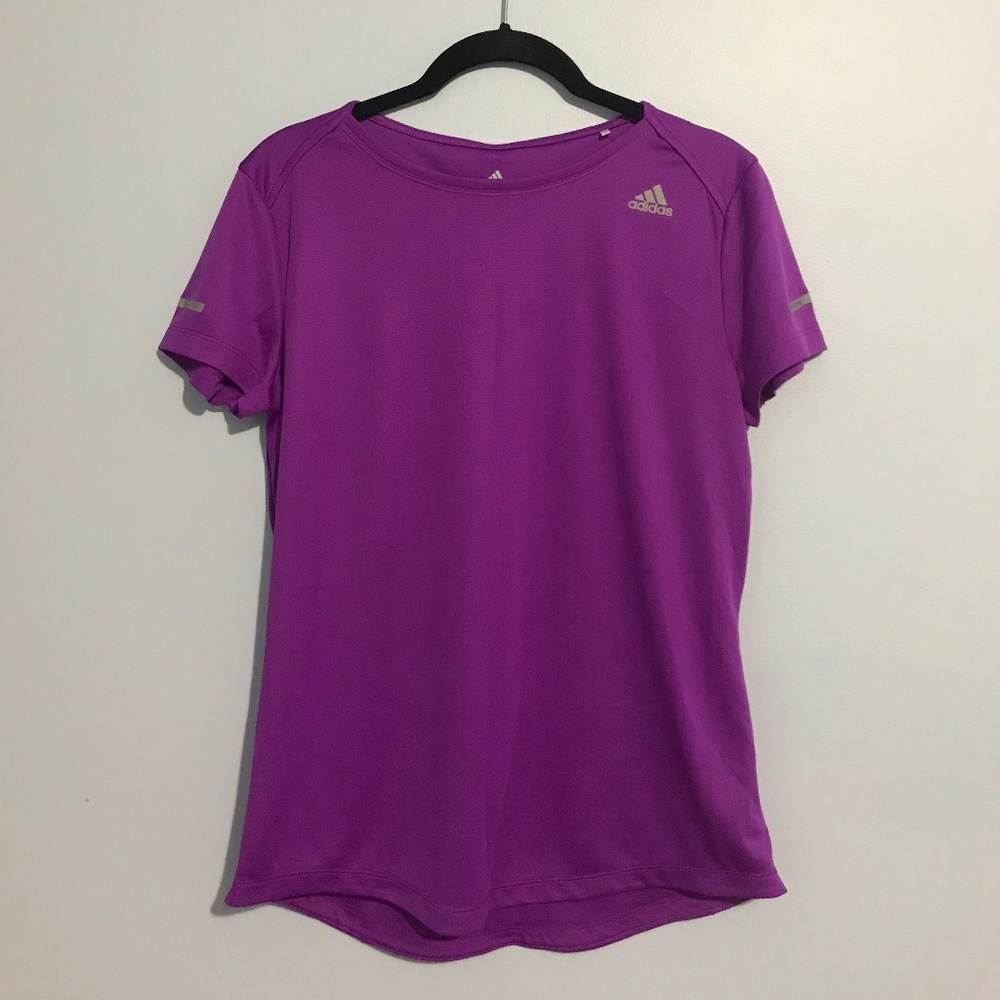 adidas Womens Short Sleeve Purple Tee